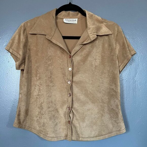 🍨 Super comfortable and soft brown vintage button up - Picture 2 of 3